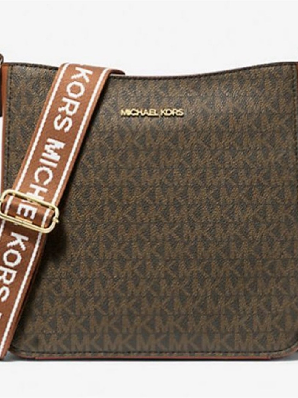 Michael Kors Brown Logo Crossbody with Branded Strap